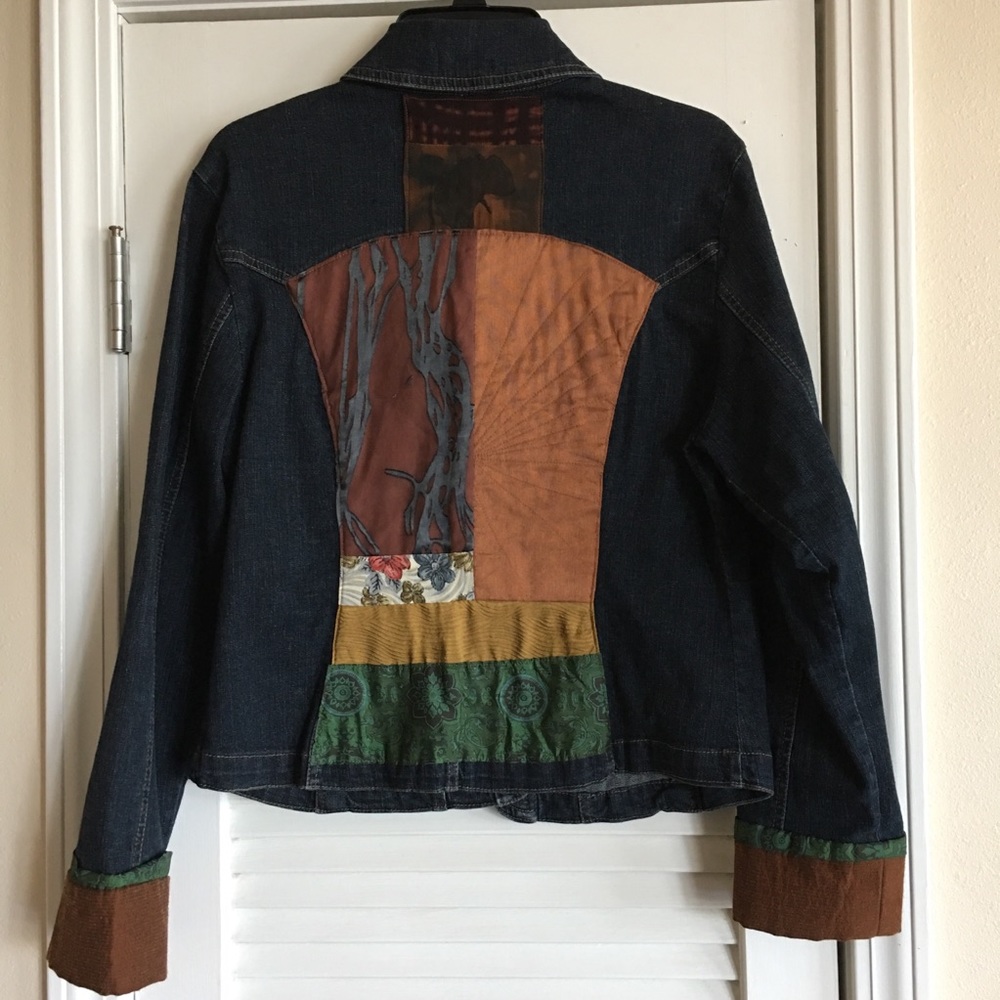 Designed Jennifer Fleming Jean Patch Jacket-Sz M - image 2